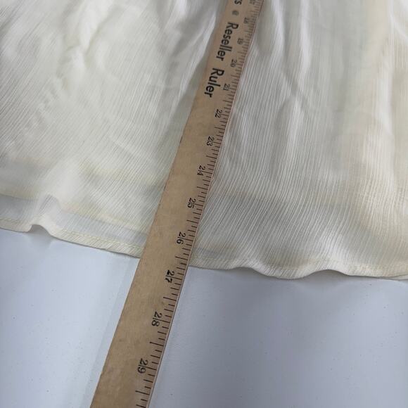 Hayden Los Angeles Top Womens Small Medium Cream White Lace Sheer Boho Peasant - Picture 8 of 9